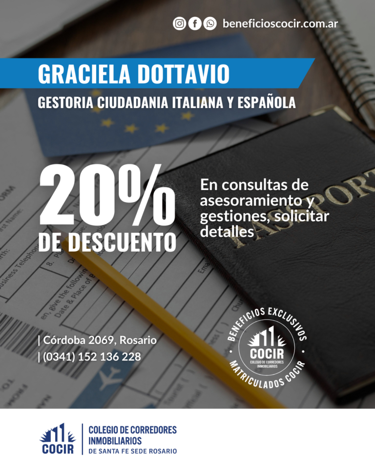 Graciela Dottavio Gestoría ciudadanía italiana y española - COCIR